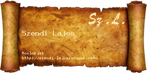 Szendi Lajos névjegykártya
